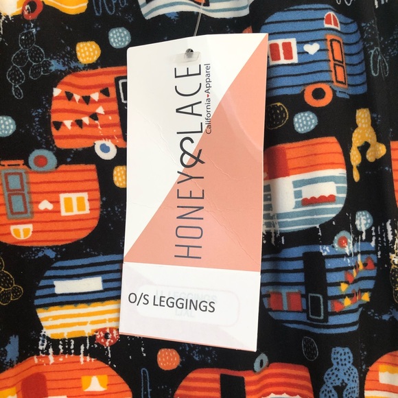 NWT Honey and Lace OS leggings w camper graphic - Picture 3 of 4